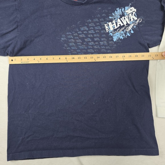 Tony Hawk Y2K Layered Long Sleeve Shirt XL Blue White Graphic Print - Picture 3 of 7